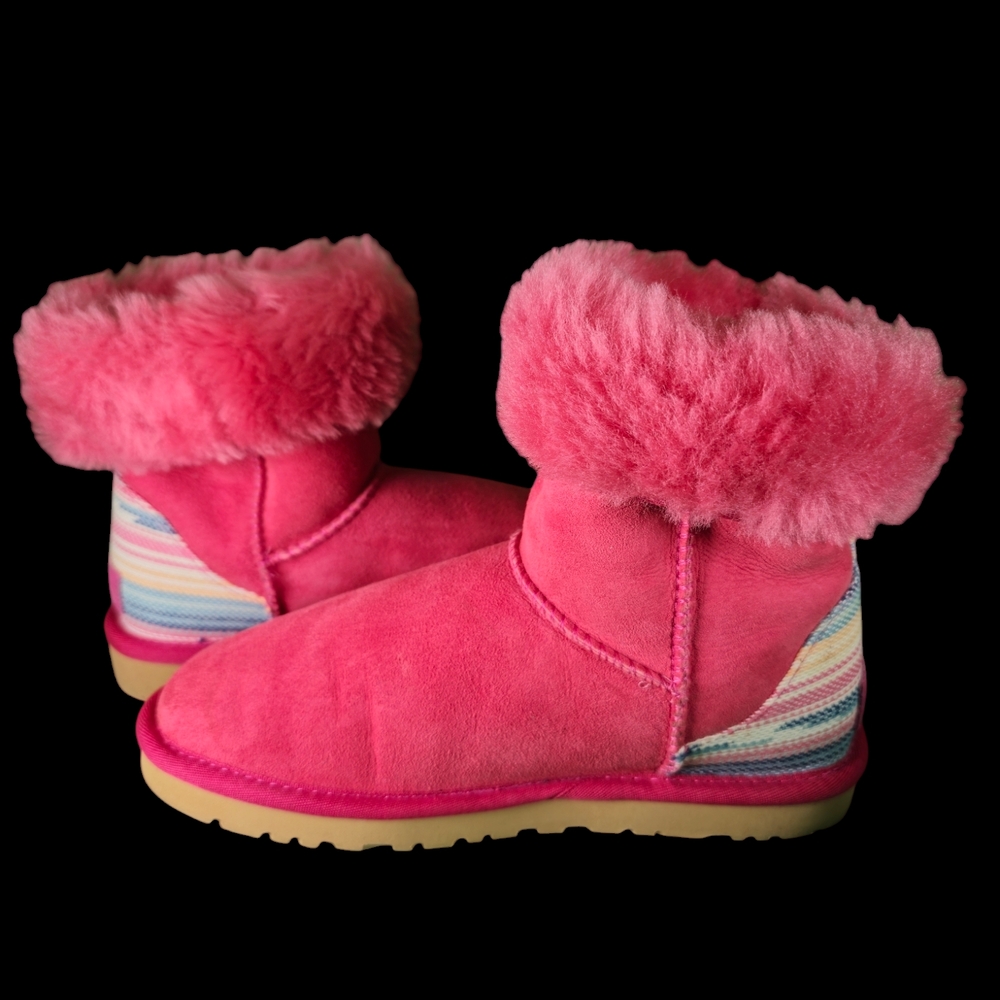 UGG Pink and Rainbow Winter Boots - Picture 9 of 12